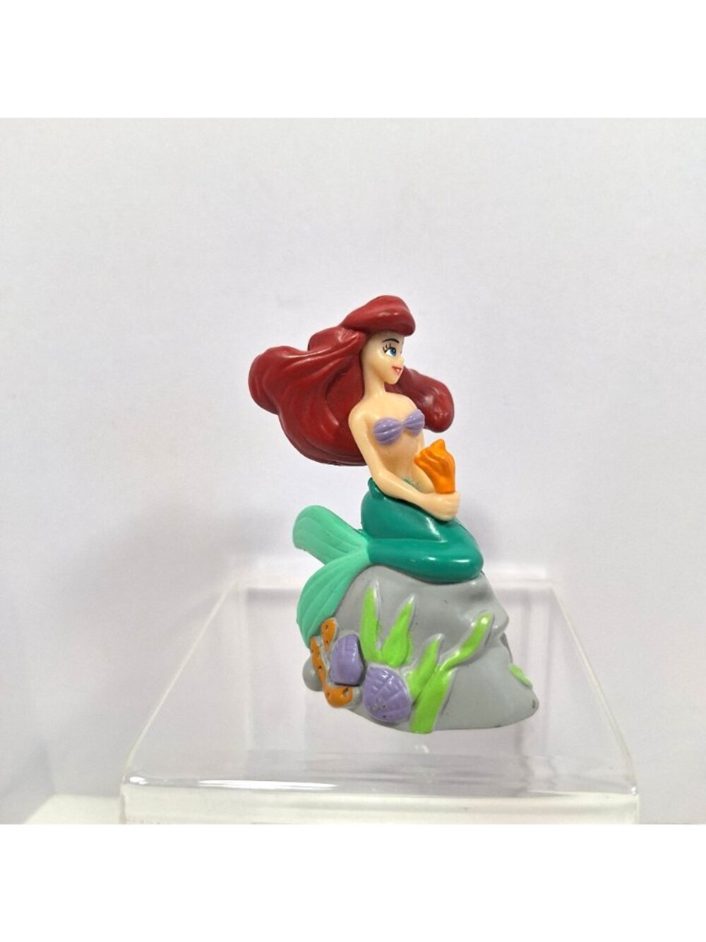Disney Ariel Little Mermaid PVC Figurine Cake Topper Sitting on Rock - Picture 3 of 9